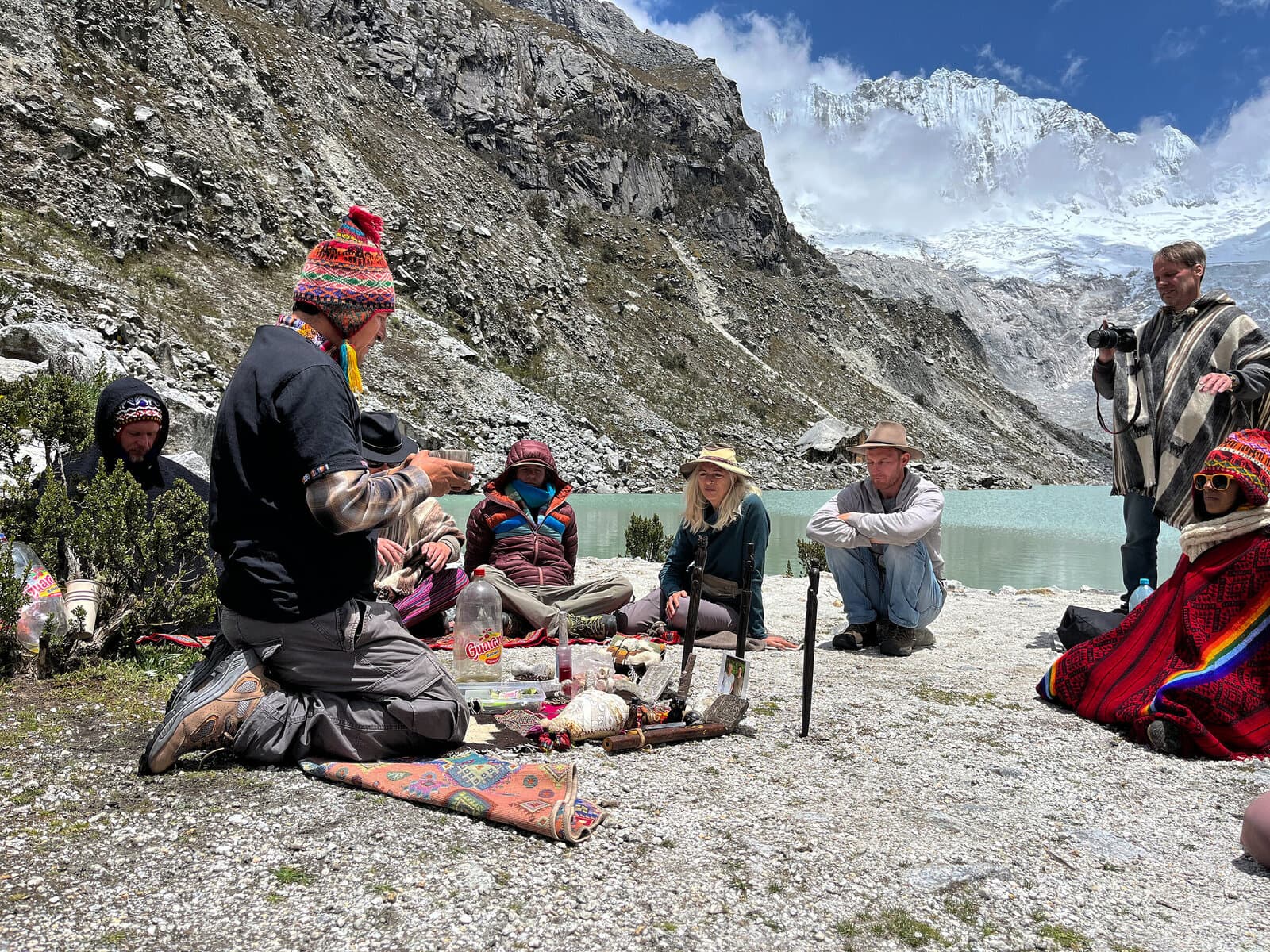 Mesa ceremony at glacial lake