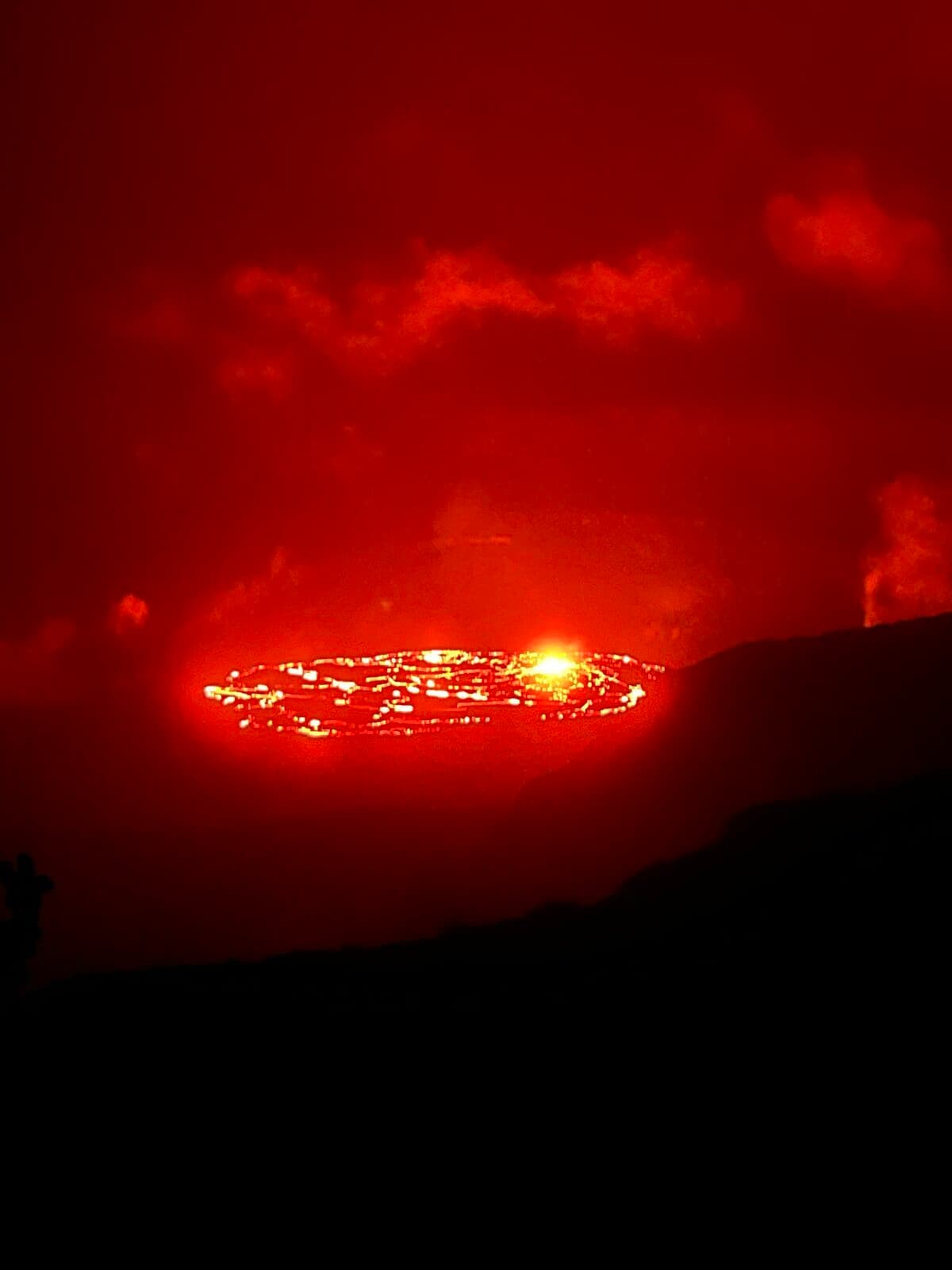Close-up of molten lava glowing red — the elemental fire of Pele